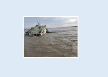 মেঘনায় রড-সিমেন্ট বোঝাই ট্রলার ডুবি