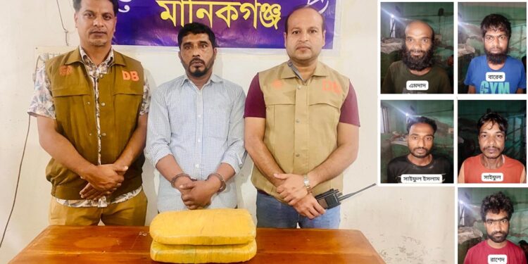 সিংগাইরে ৬ মাদক কারবারি গ্রেফতার