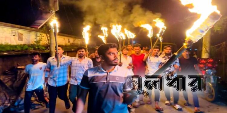 বোয়ালখালী ছাত্রদলের মশাল মিছিল