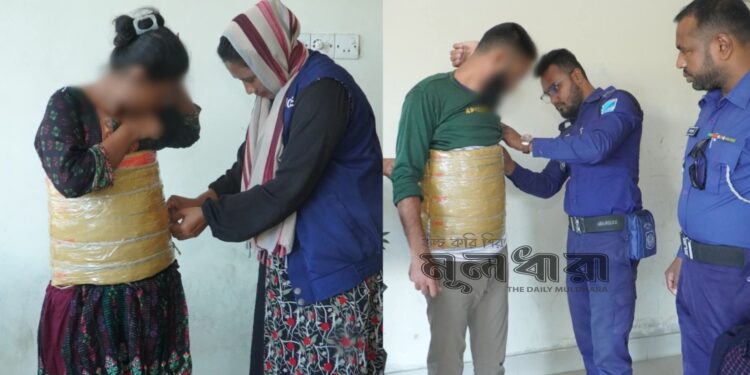 ভিন্ন কৌশলে গাঁজা বহন, আটক ২