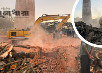 রাঙ্গুনিয়ায় গুঁড়িয়ে দেওয়া হলো অবৈধ ইটভাটা