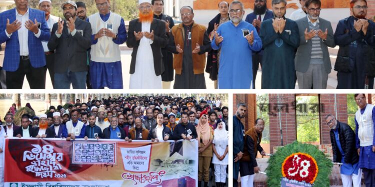 ইবিতে শহিদ বুদ্ধিজীবীদের স্মরণ, শোক র‍্যালি